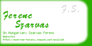 ferenc szarvas business card